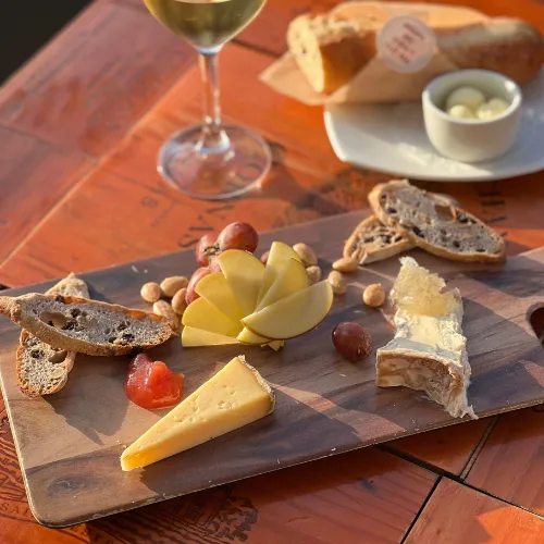 Cheese & Fruit Board with Wine at Et Voilà French Bistro