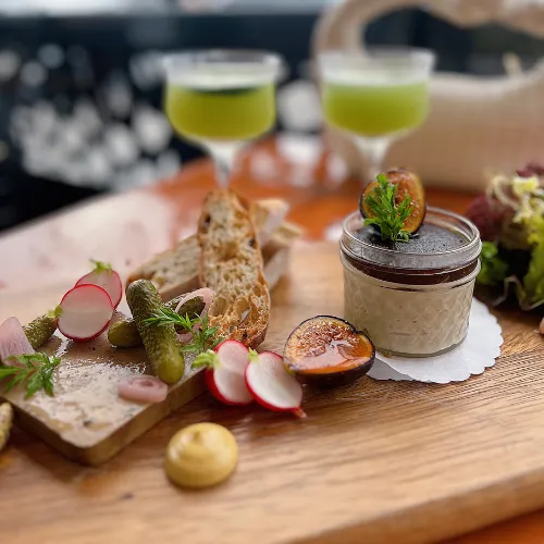 Charcuterie Board with Pickles & Figs at Et Voilà French Bistro