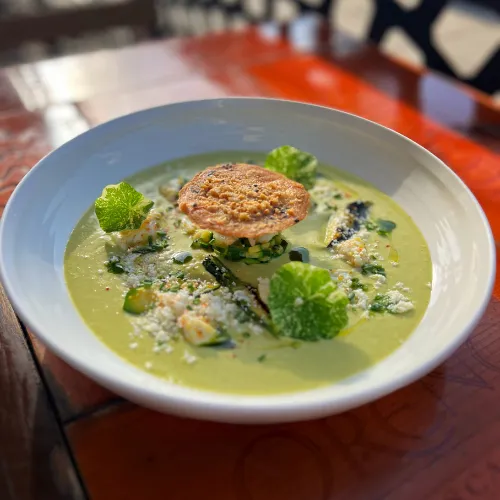 Green Velouté with Crispy Topping at Et Voilà French Bistro