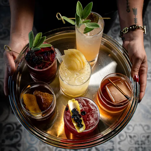 Tray of Five Signature Cocktails at Et Voilà French Bistro