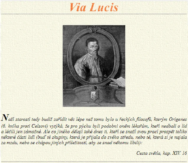 Via Lucis — Cesta světla — Jan Amos Komenský