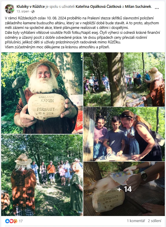 Položení základního kamene Komunitního altánu