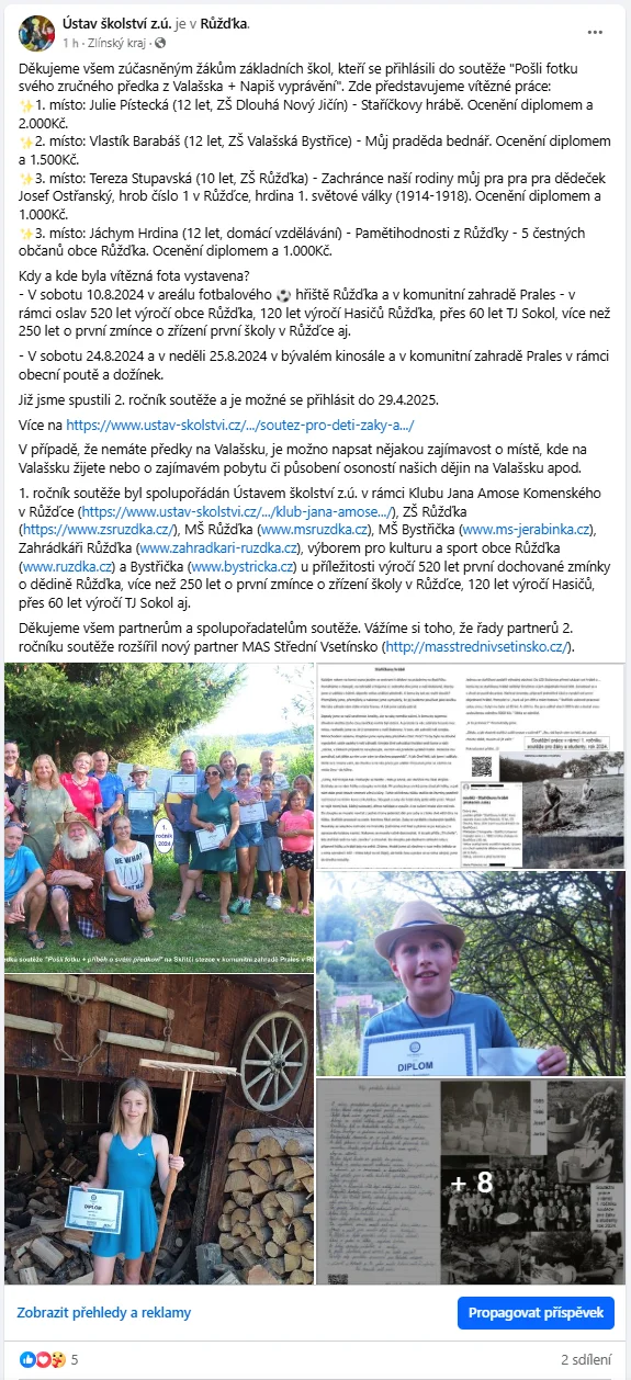 Soutěž pro děti, žáky a studenty — Ústav školství