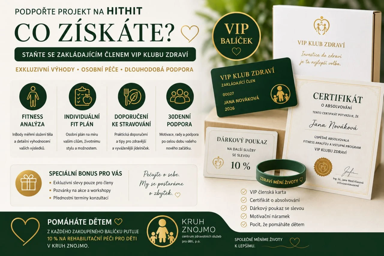Náhled podpory projektu VIP Klub zdraví a organizace KRUH Znojmo