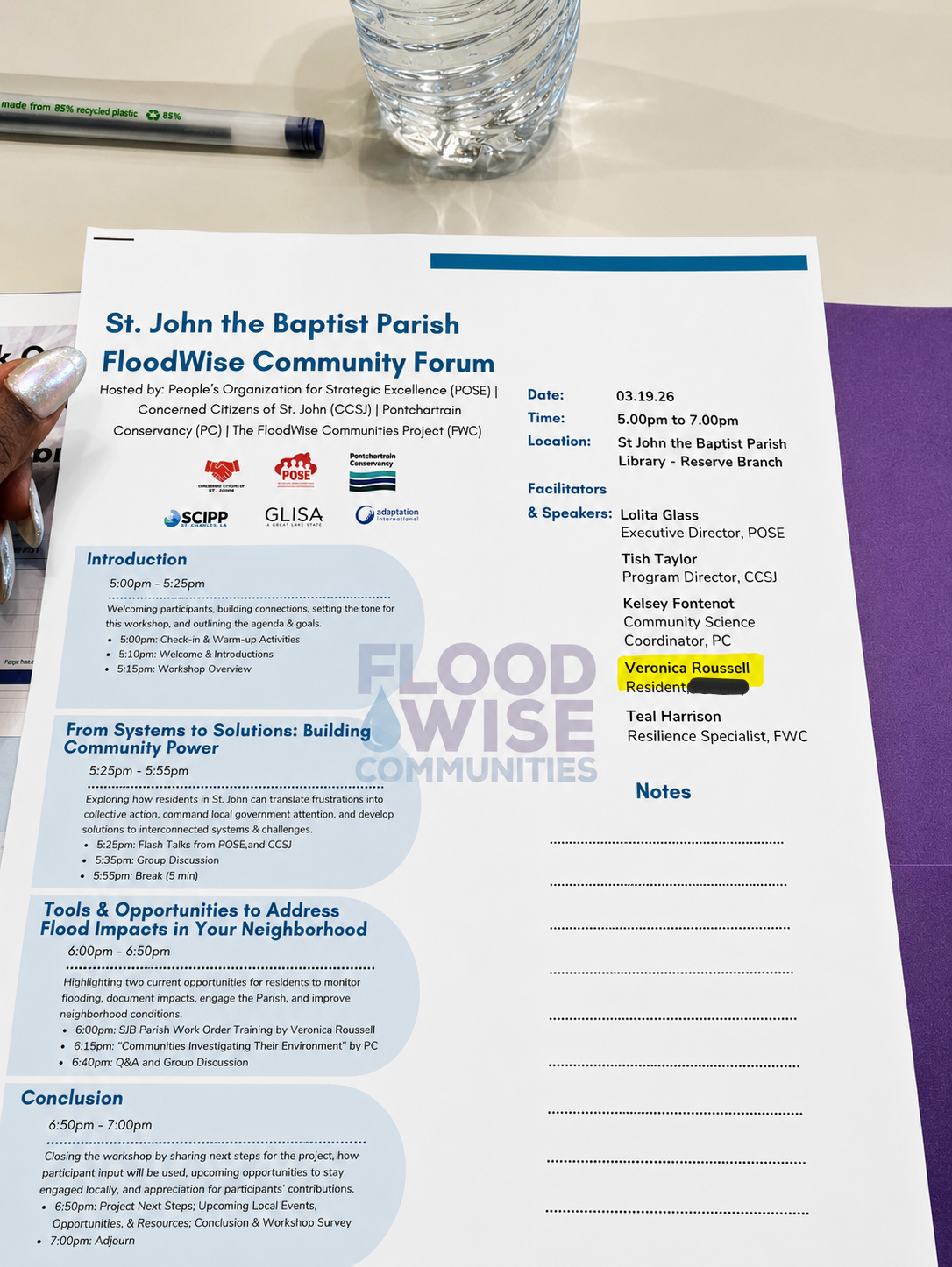 Presenting at the St. John the Baptist Parish FloodWise Community Forum
