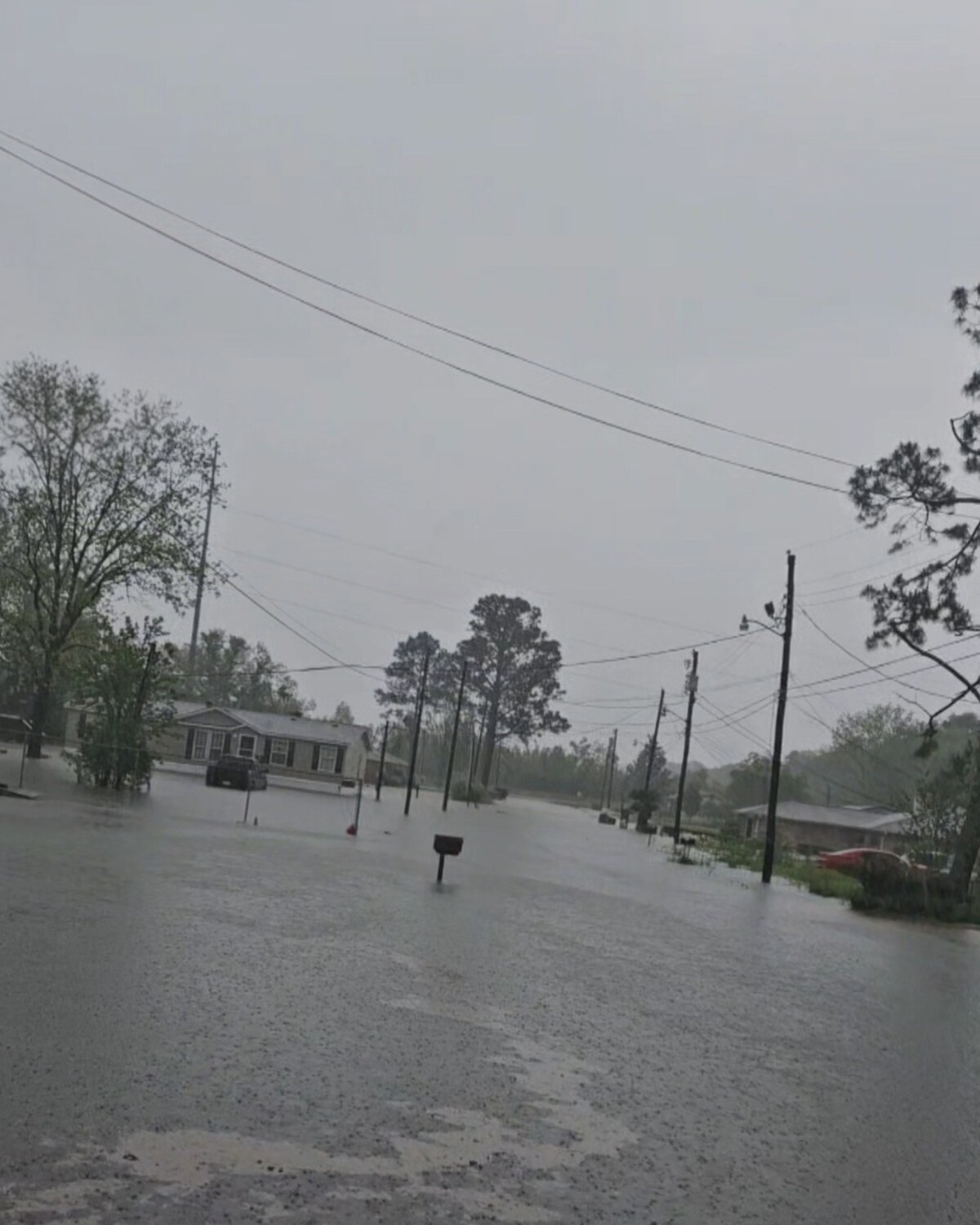 The flooded neighborhood before drainage improvements