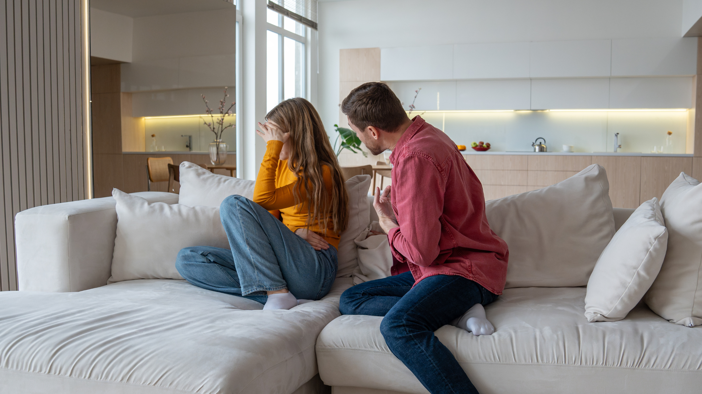 Man attempting to engage while woman turns away in emotional distance, representing what happens when you start ignoring a narcissist—the initial reactions, escalation attempts, and narcissistic rage when realizing they're losing control Man attempting to engage while woman turns away in emotional distance, representing what happens when you start ignoring a narcissist—the initial reactions, escalation attempts, and narcissistic rage when realizing they're losing control