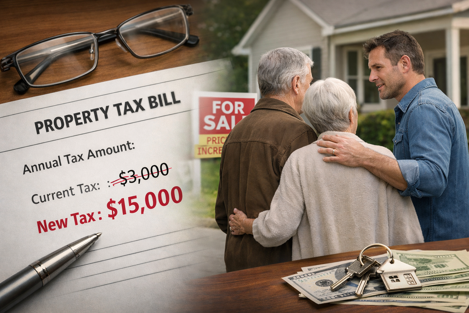 California property tax increase after home transfer showing Prop 19 reassessment impact on inherited family property and estate planning decisions