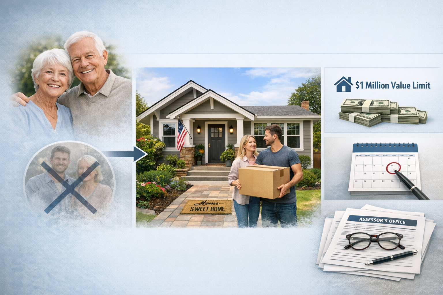 California Prop 19 family home inheritance requirements with parent-to-child transfer rules, value limits, and assessor filing deadlines California Prop 19 family home inheritance requirements with parent-to-child transfer rules, value limits, and assessor filing deadlines