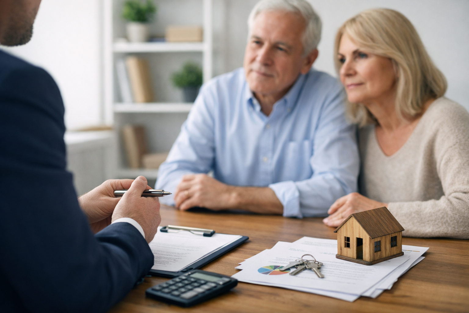 Couple meeting with estate planning advisor to discuss California property inheritance, tax planning, and family home protection strategies Couple meeting with estate planning advisor to discuss California property inheritance, tax planning, and family home protection strategies