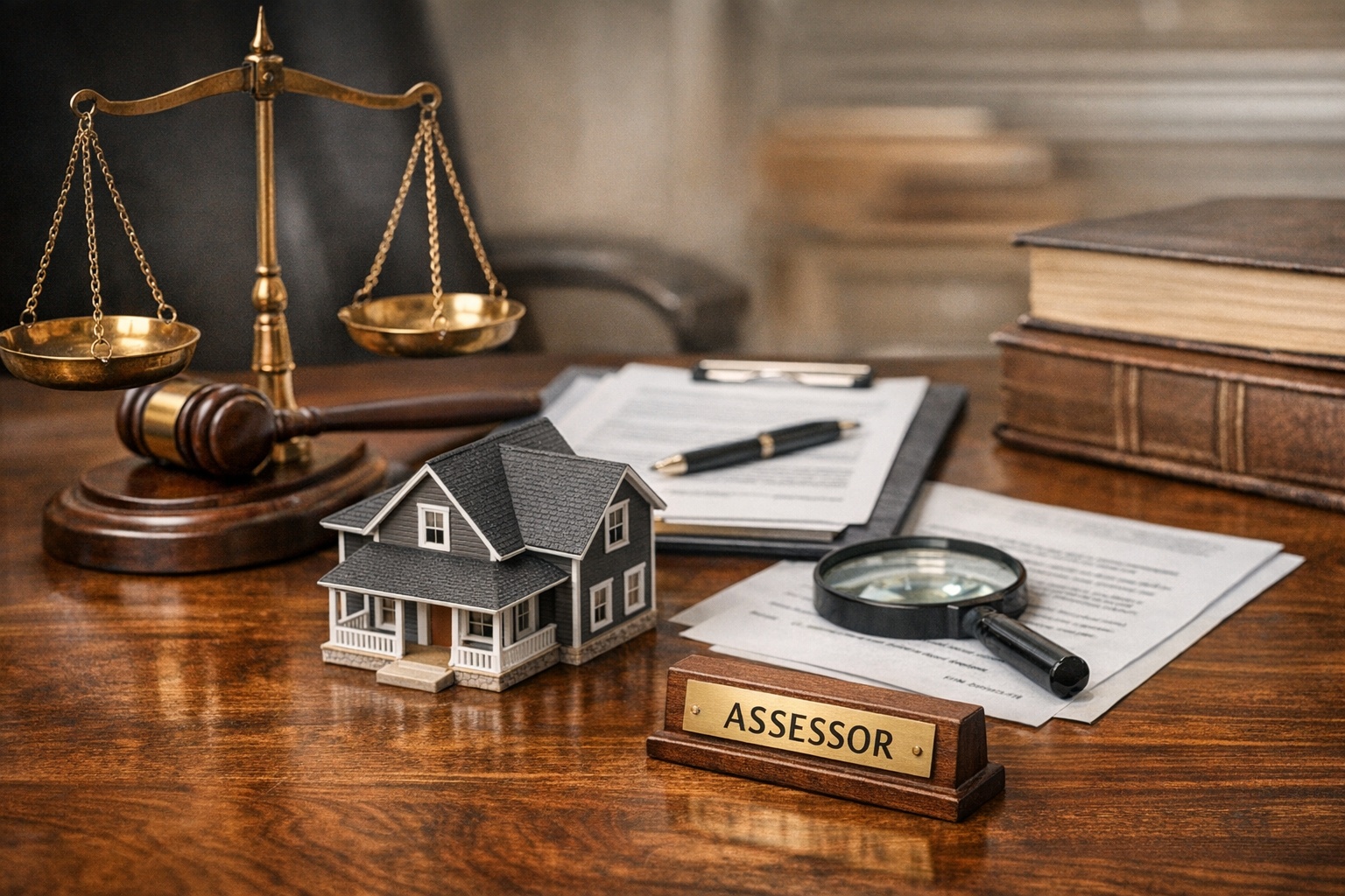 California property assessor reviewing estate planning and property tax reassessment documents with home ownership transfer concepts California property assessor reviewing estate planning and property tax reassessment documents with home ownership transfer concepts