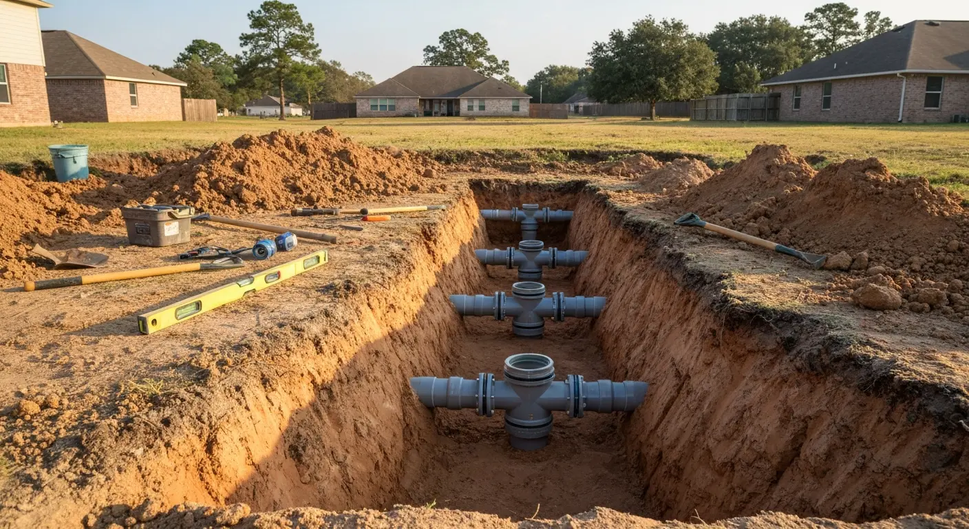 Sewer and septic line service near Clear Lake