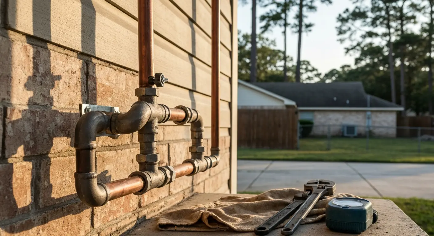 Gas line repair work