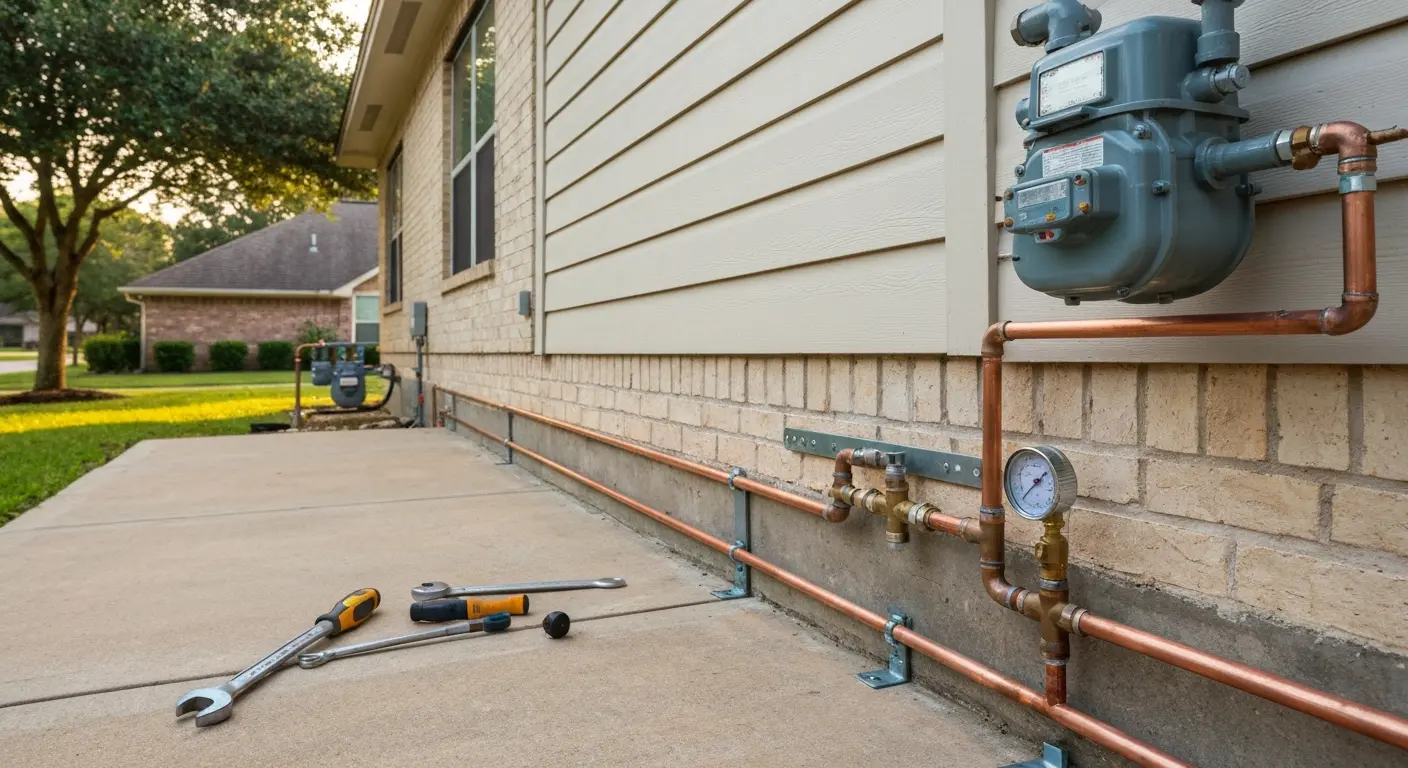 Gas line replacement work