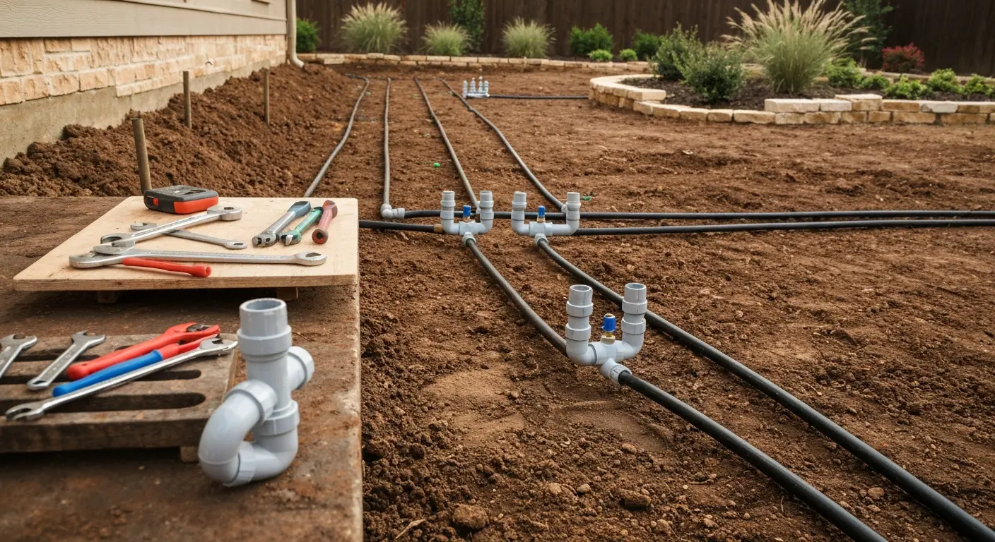 Irrigation plumbing service in Memorial