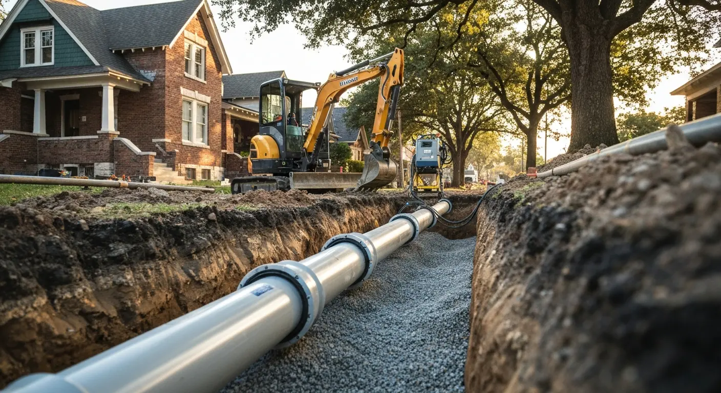 Sewer line repair in Heights