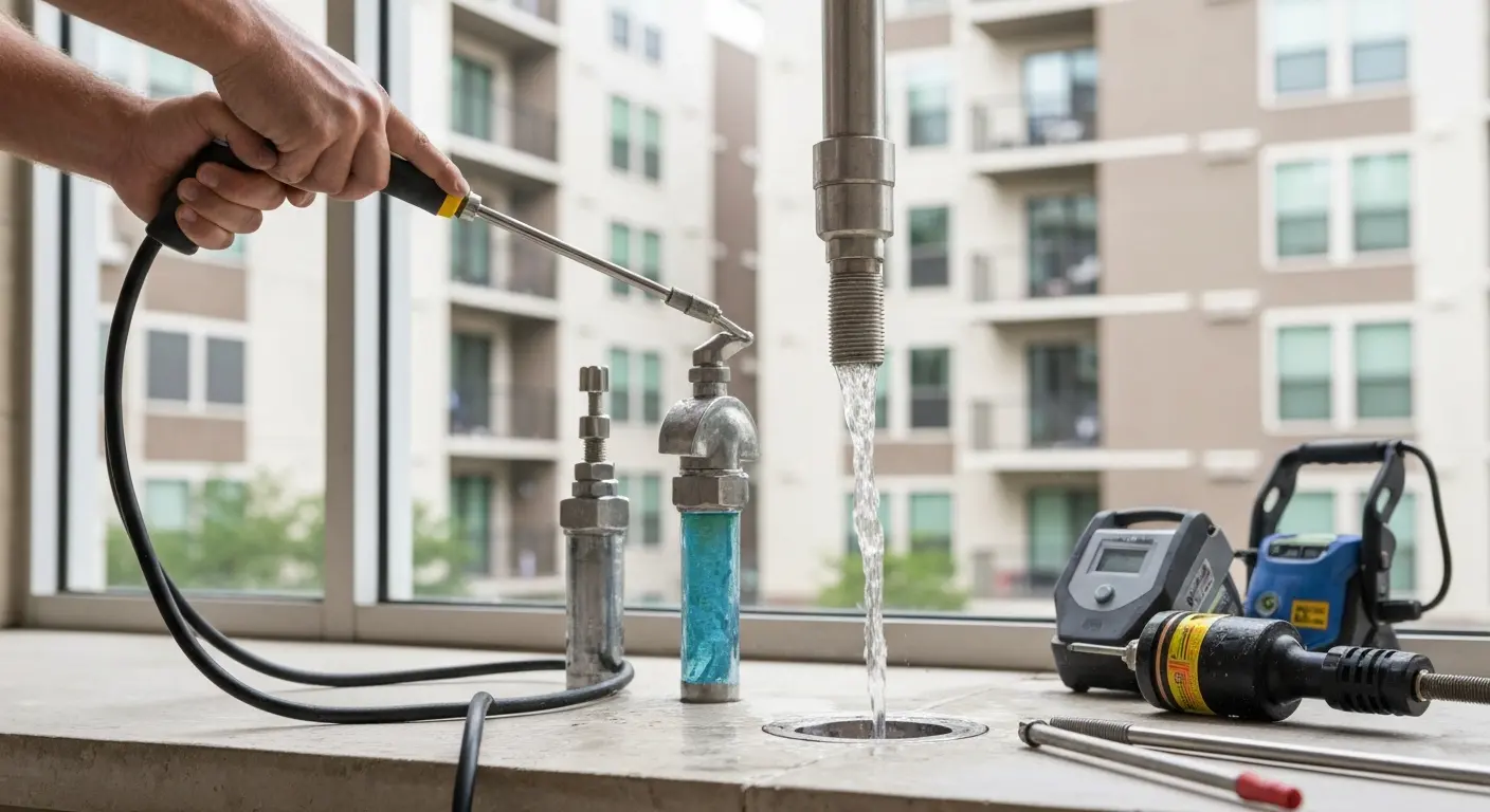 Drainage service in Medical Center apartment building