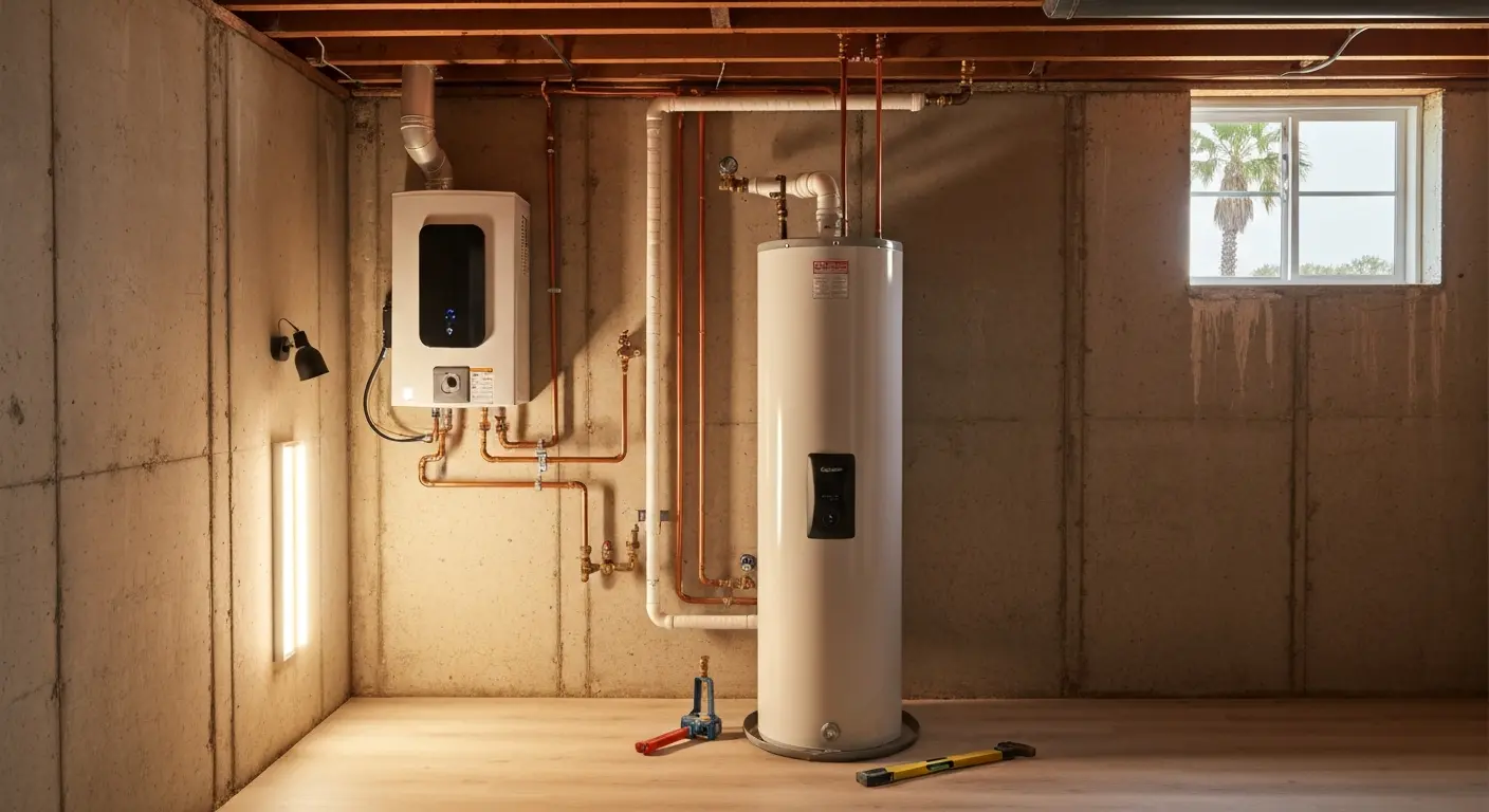 Water heater installation in Alief home