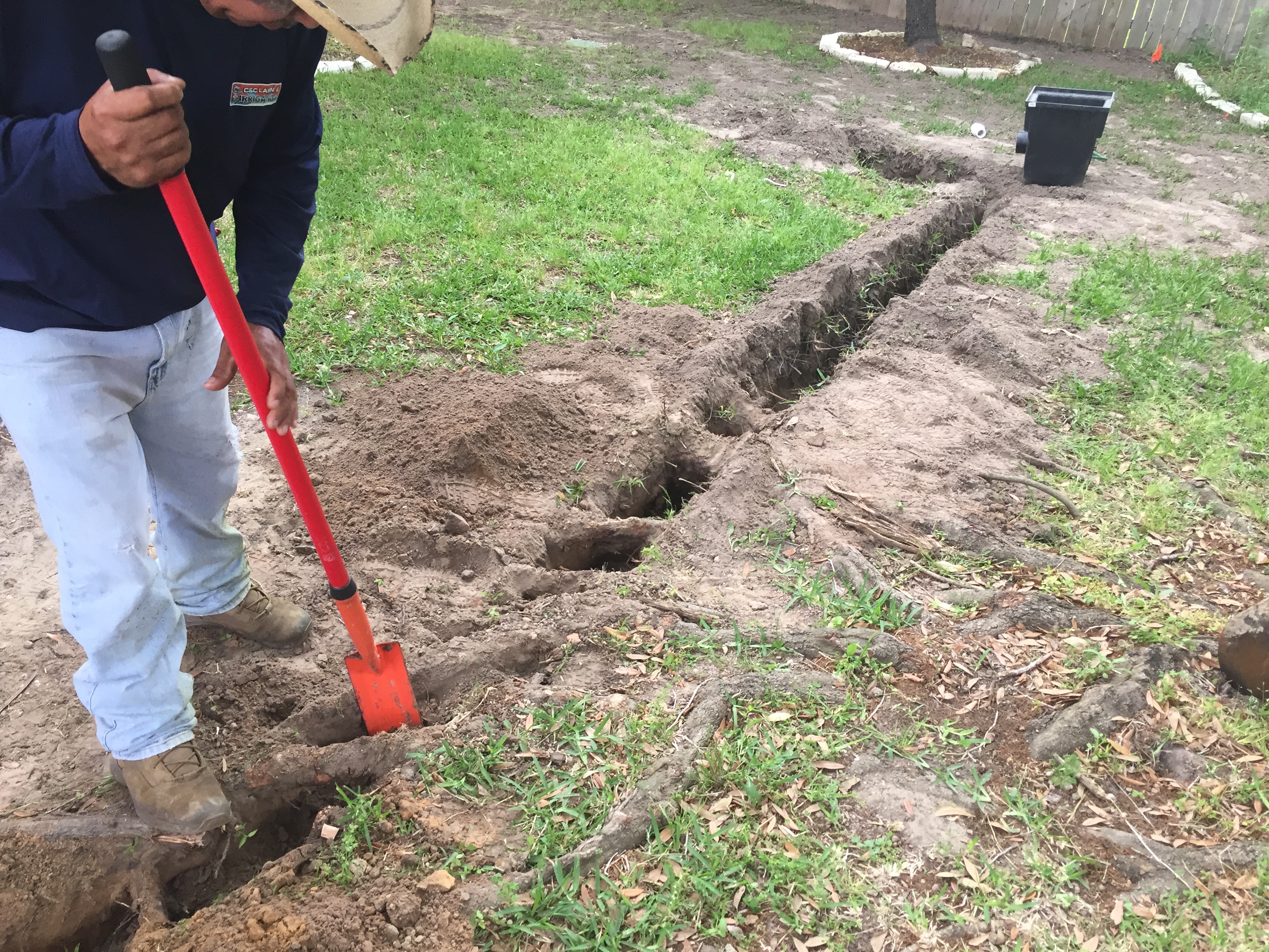 Digging large drain
