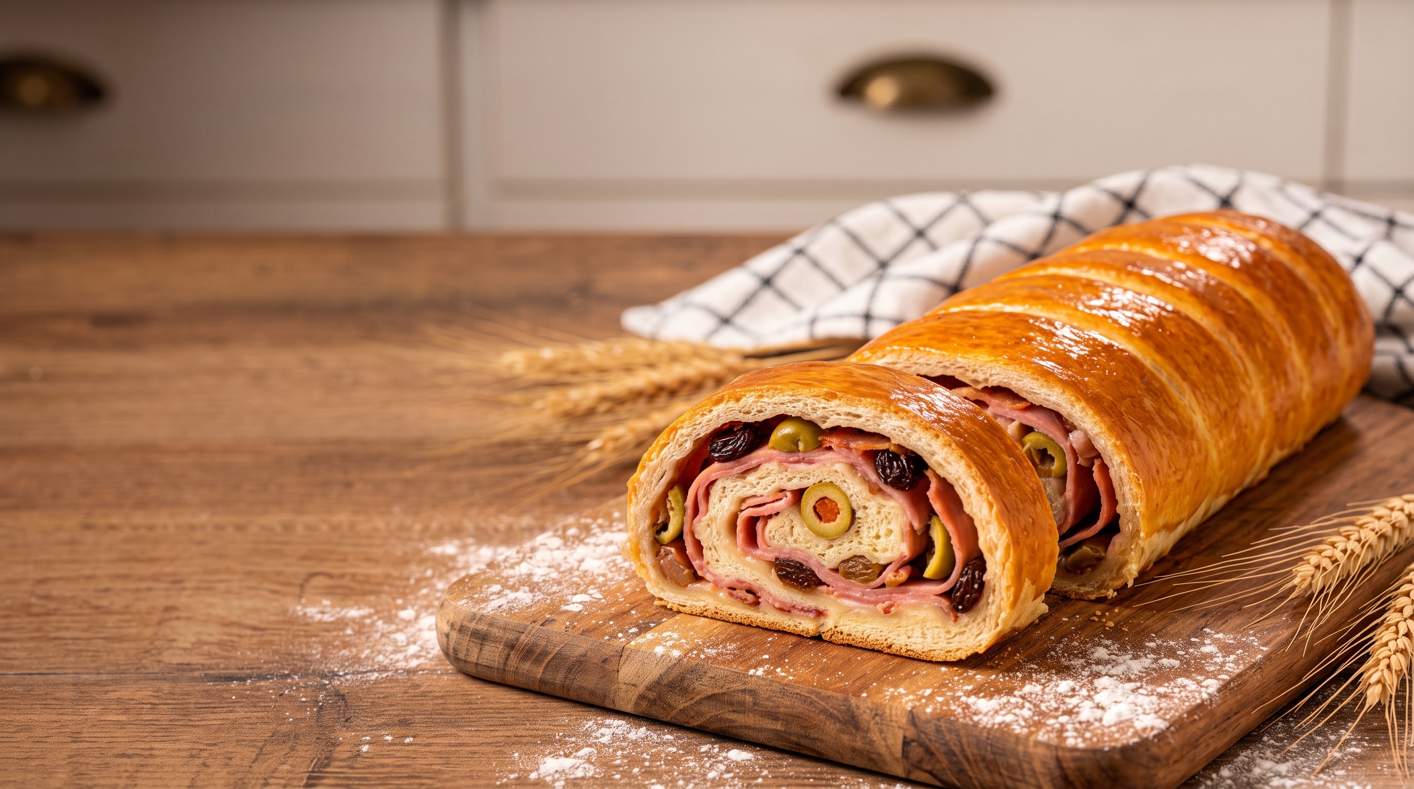 Pan de jamón venezolano elaborado para el taller