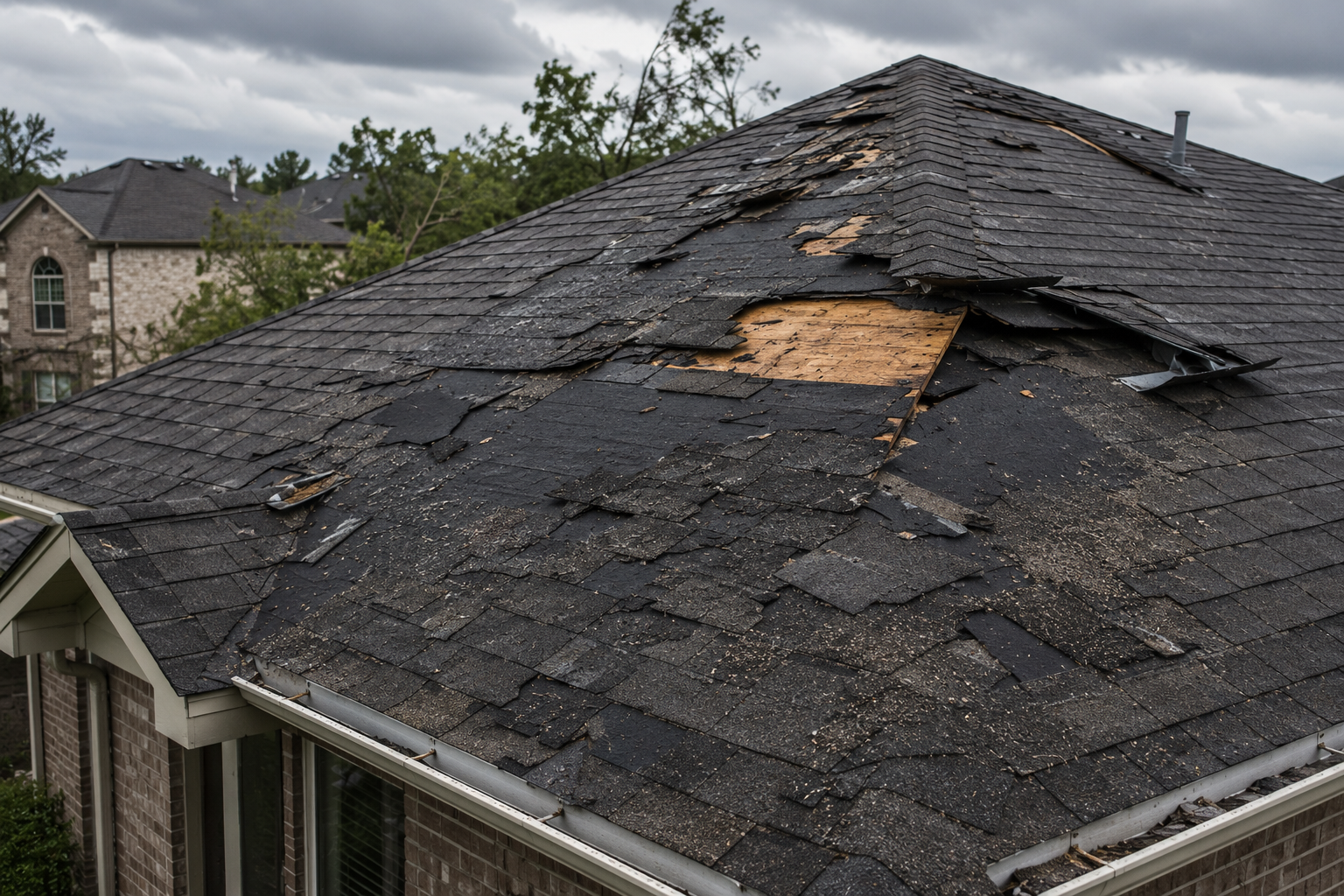 Storm damage roofing Stoughton WI - wind damage roof repair Dane County - Badger Roofing of Wisconsin