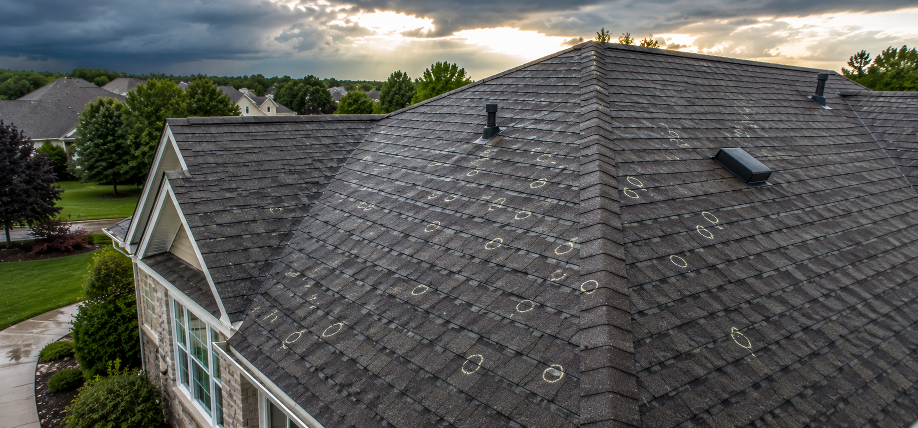 hail storm damage roof Stoughton WI | insurance claim roof replacement Dane County | Badger Roofing of Wisconsin