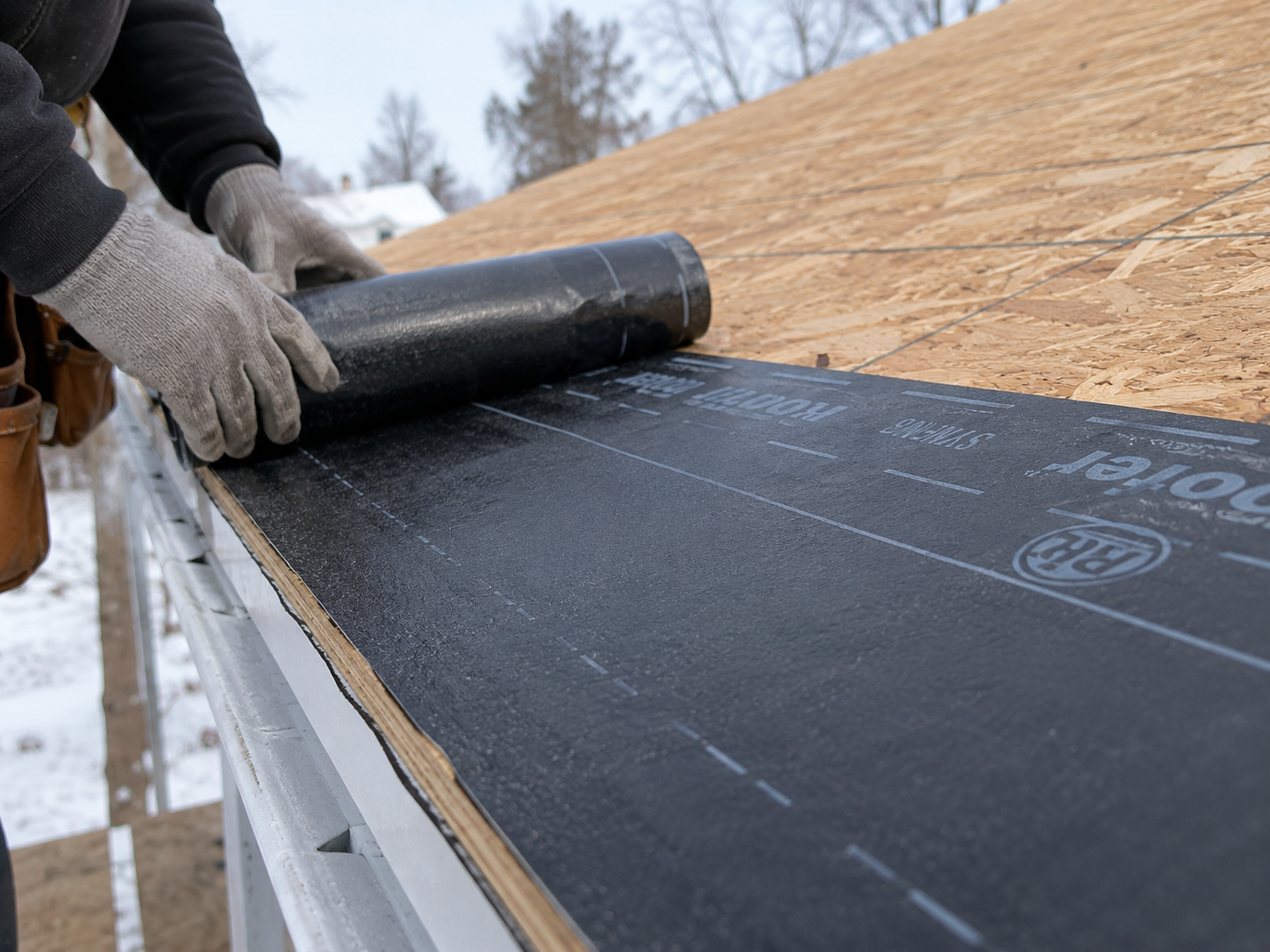 Ice and water shield membrane installation Stoughton WI - Badger Roofing of Wisconsin