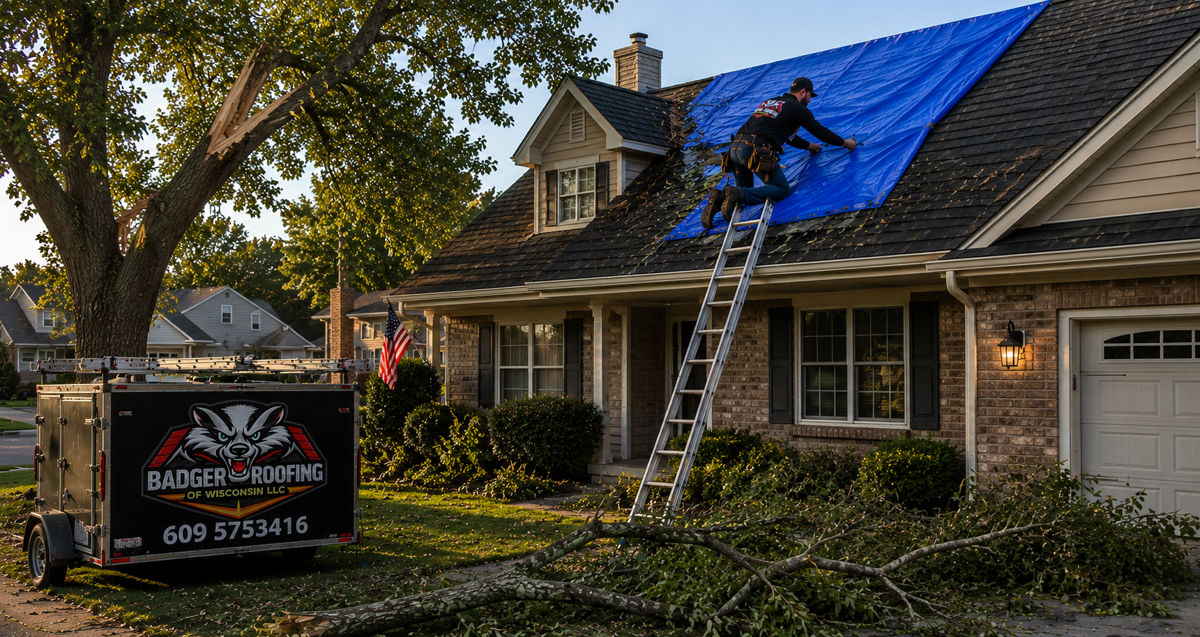 emergency roof repair crew Stoughton WI | Badger Roofing of Wisconsin