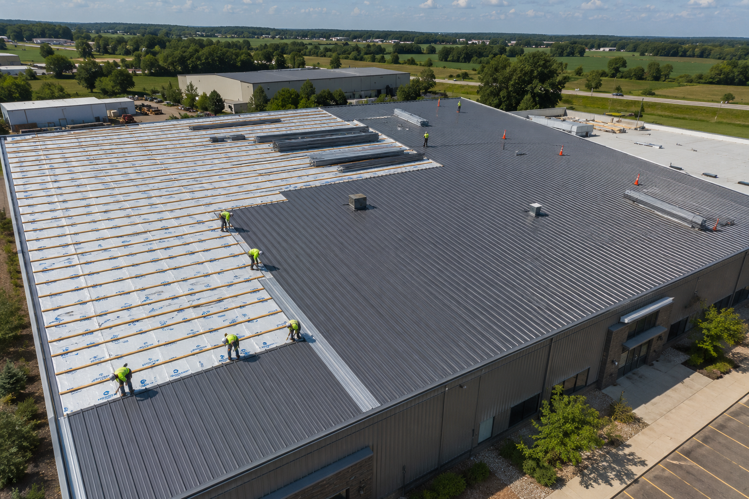 standing seam metal roofing commercial Stoughton WI - Badger Roofing of Wisconsin