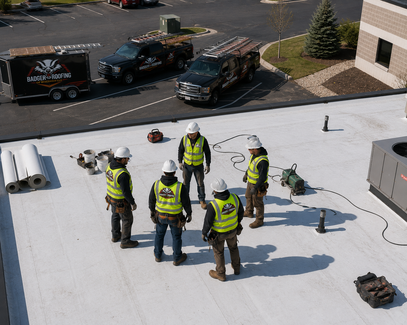 commercial roof repair crew Stoughton WI - Badger Roofing of Wisconsin
