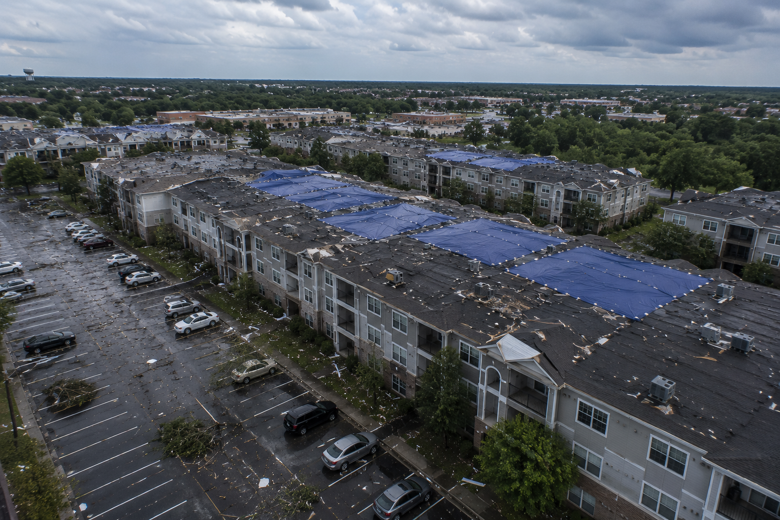 storm damaged commercial roof Stoughton WI - Badger Roofing of Wisconsin