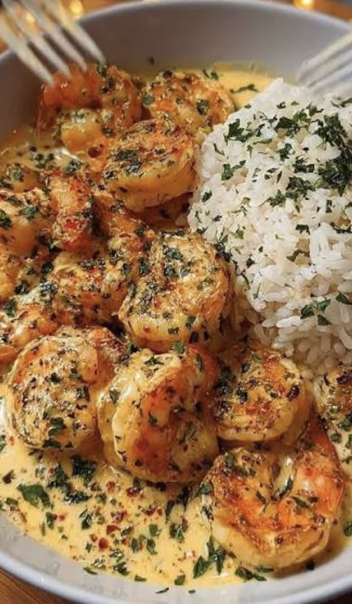 Creamy shrimp in yogurt tomato sauce with 19g protein per serving