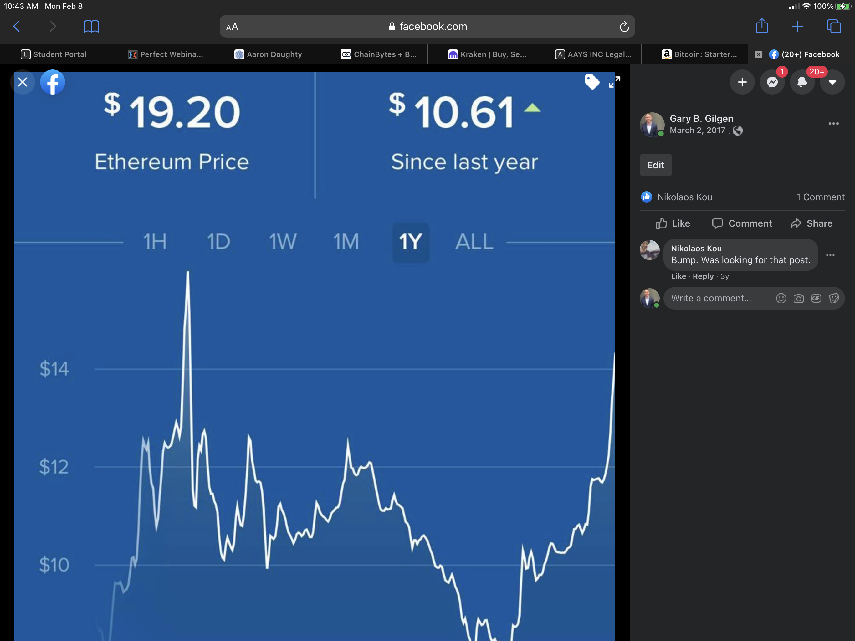 Gary Gilgen Ethereum Facebook post March 2017