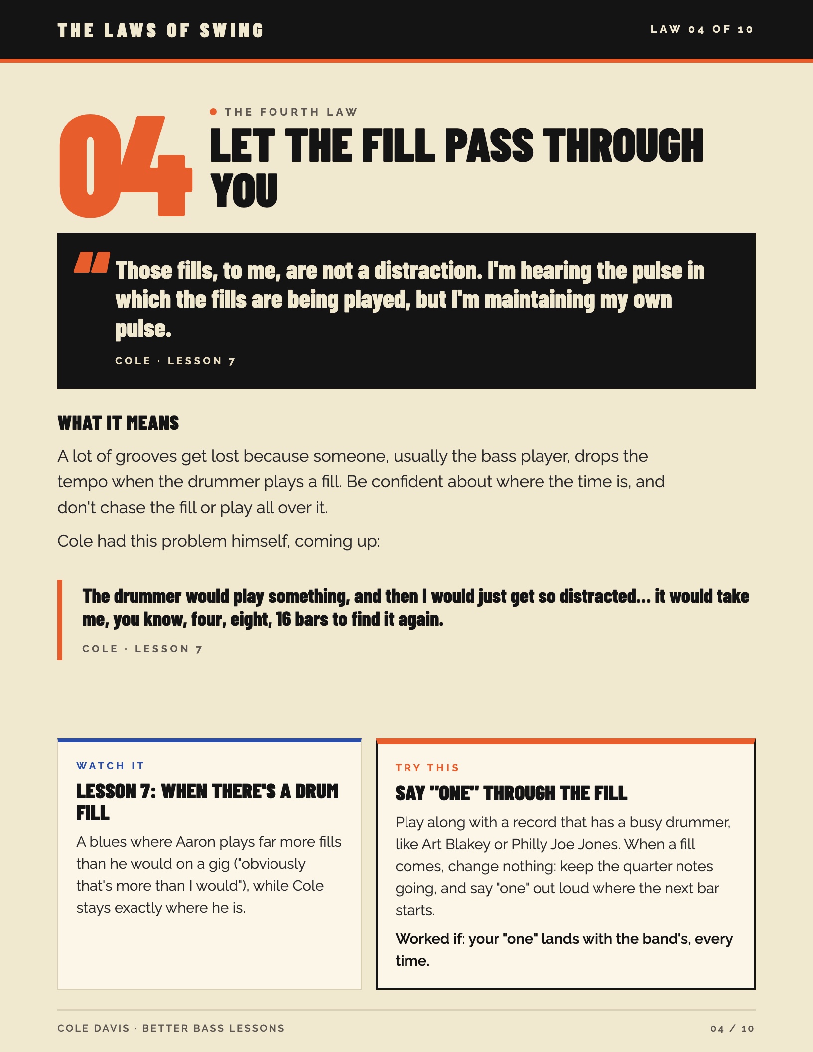 Law 4 page from The Laws of Swing PDF