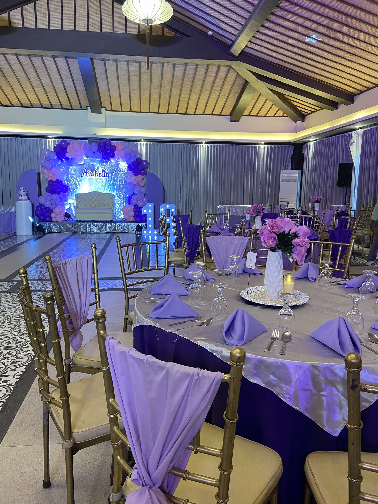 Debut dinner setup, 120 guests