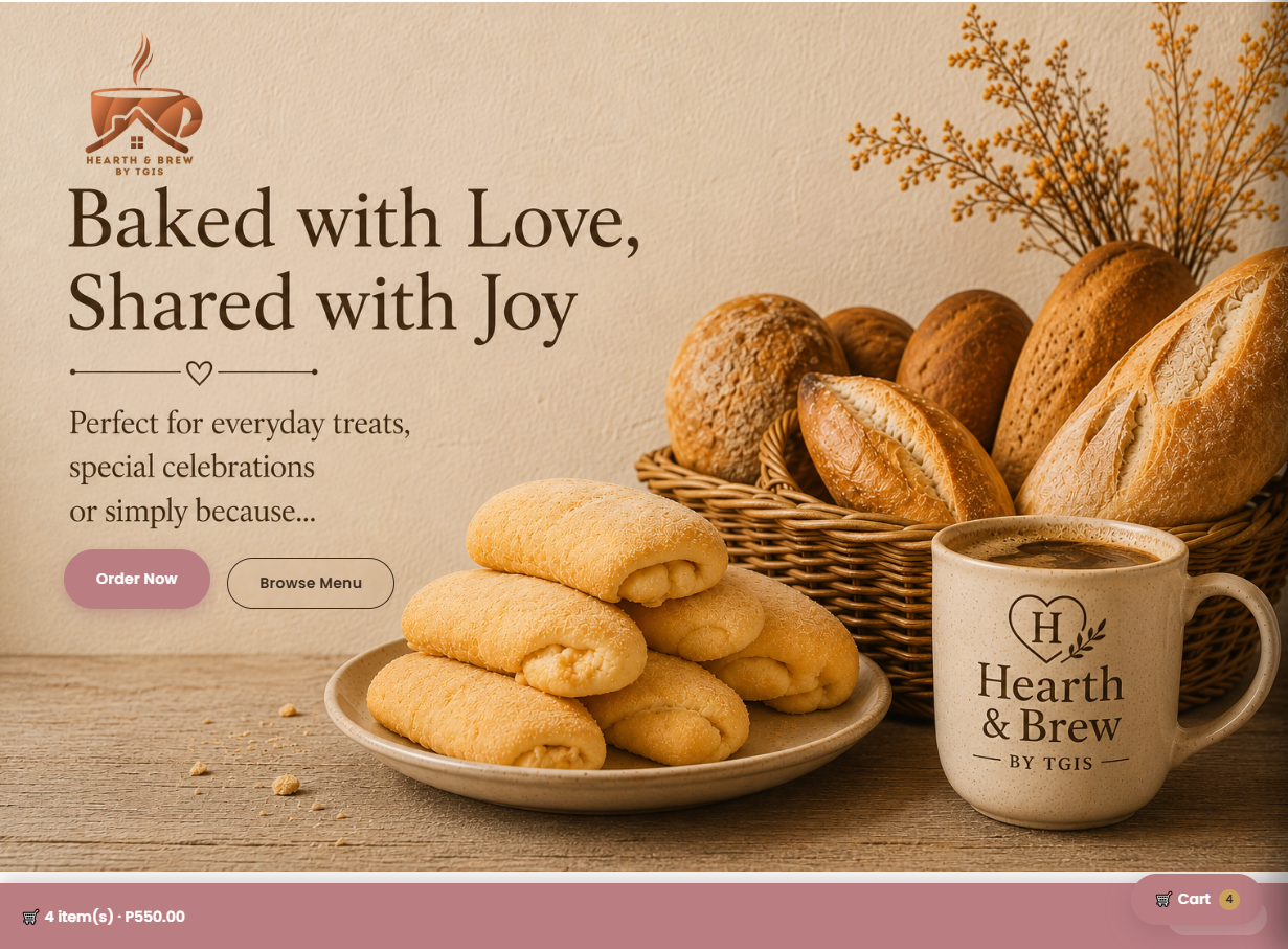 Hearth & Brew by TGIS website