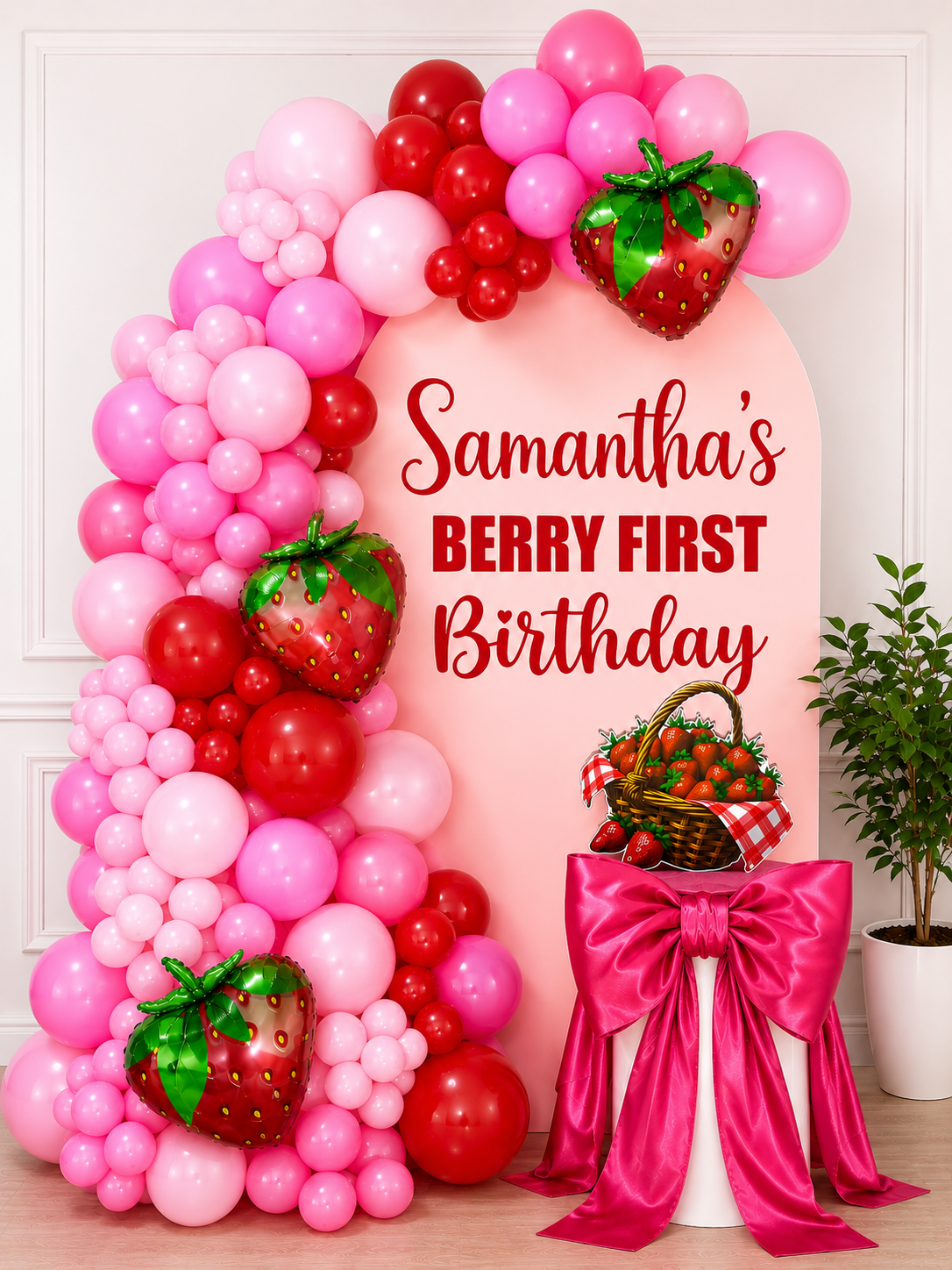 Personalized balloon backdrop with the celebrant’s name