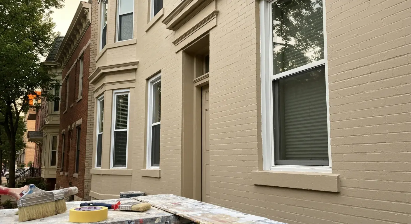 Exterior rowhouse painting in Uptown