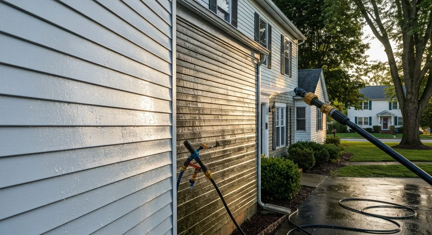 Vinyl siding pressure washing results