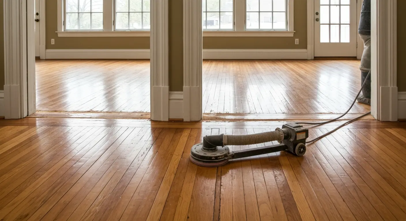 Wood floor sanding process
