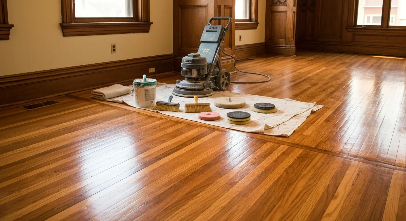 Hardwood floor finishing service