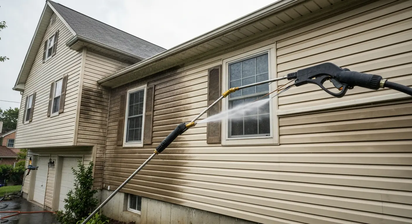 House siding pressure washing