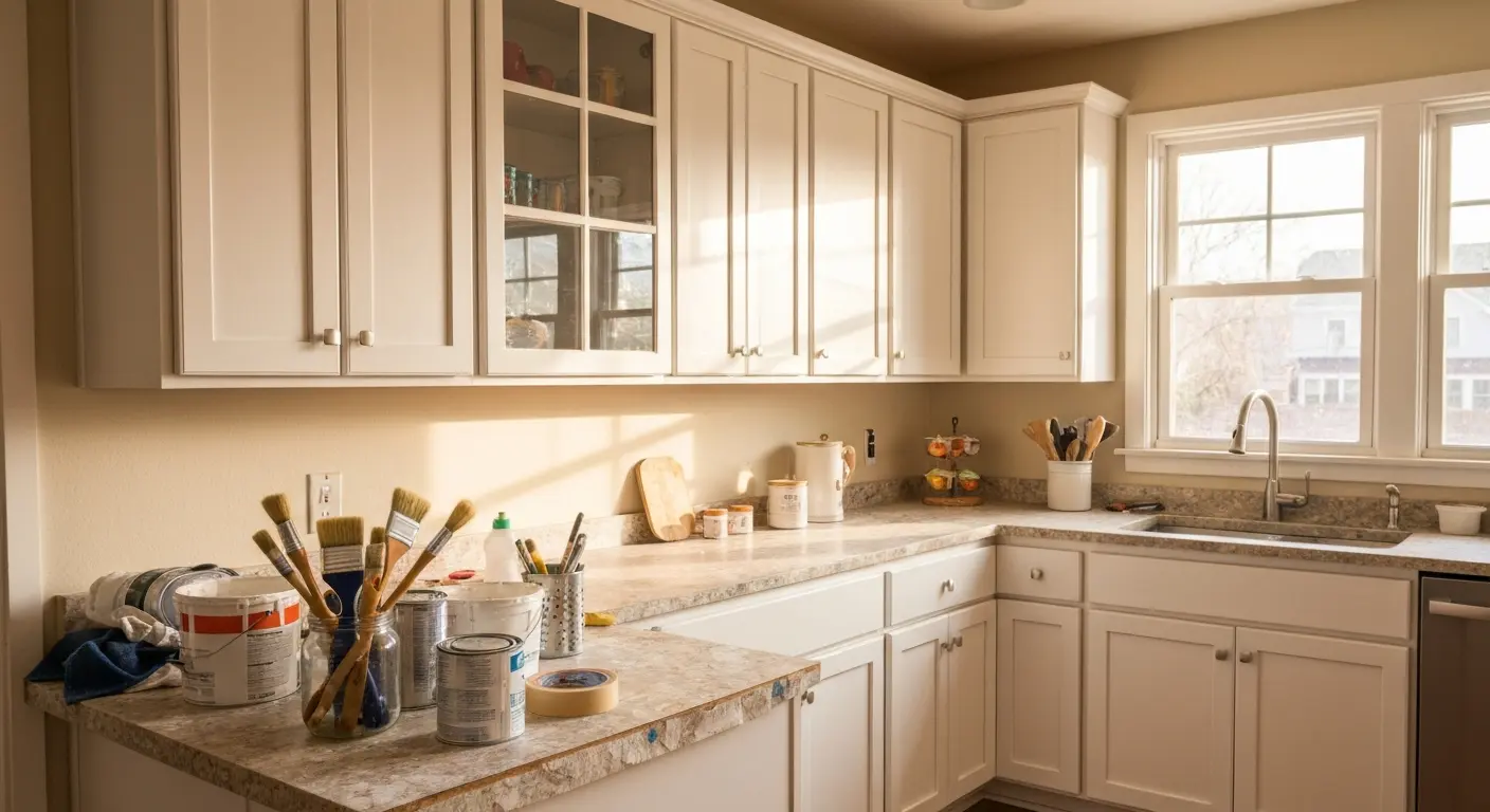 Kitchen cabinet painting project