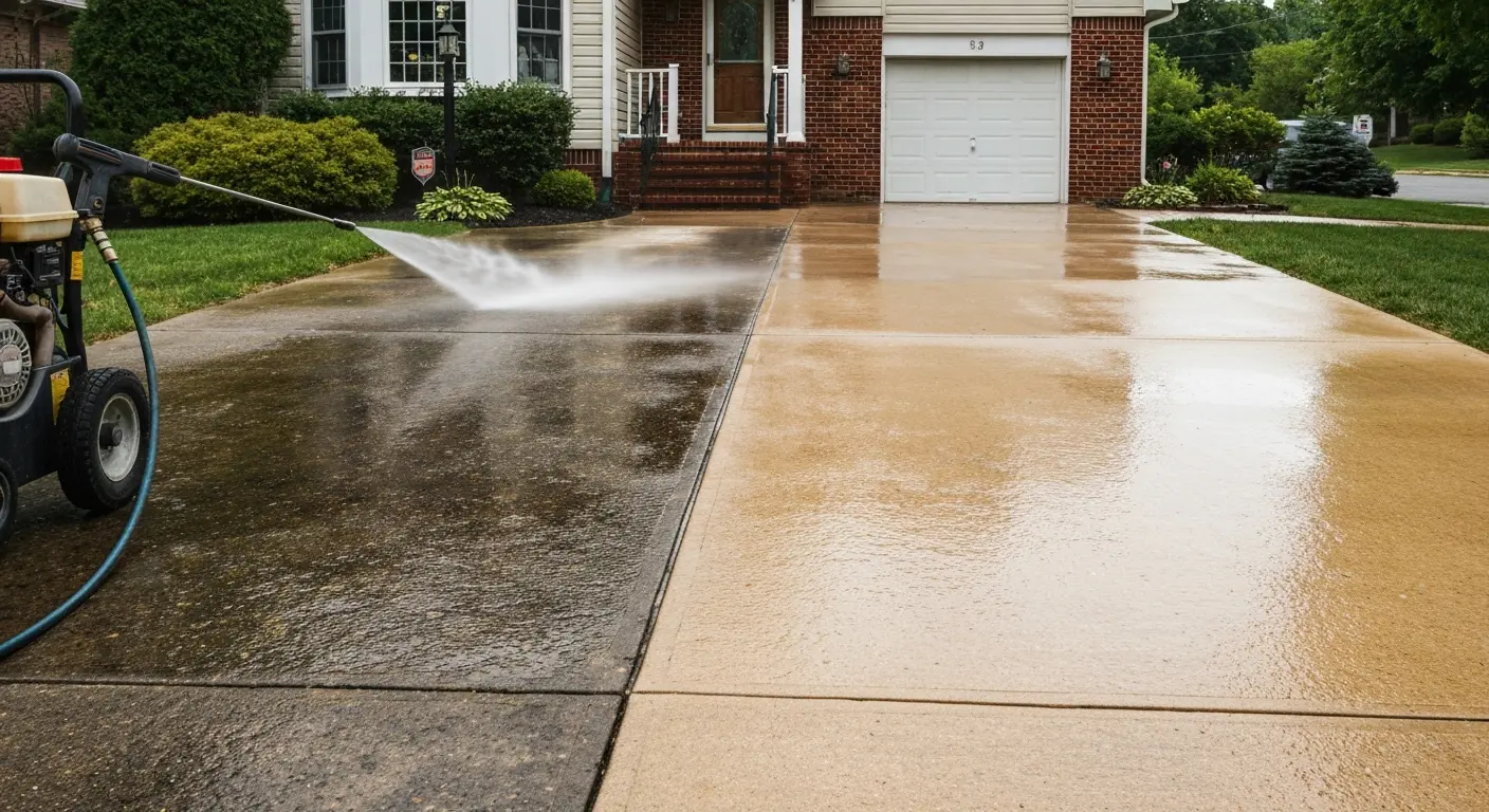 Driveway pressure washing in Greensburg