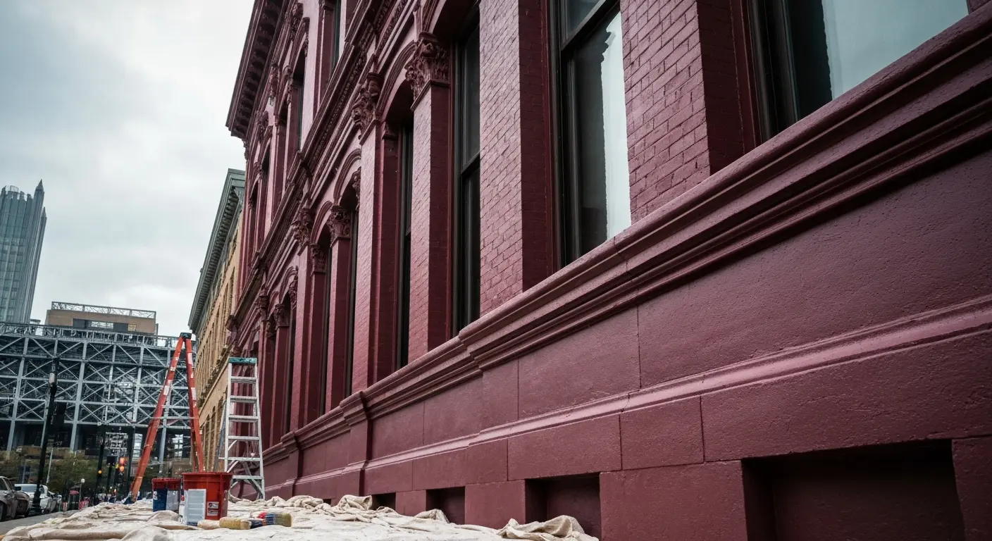 Exterior painting downtown pittsburgh historic building