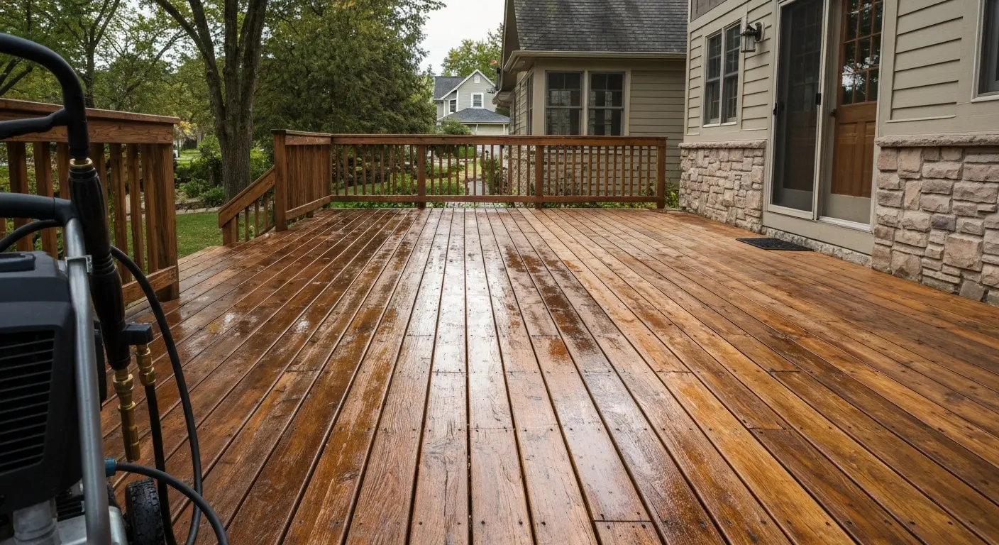 Deck pressure washing project