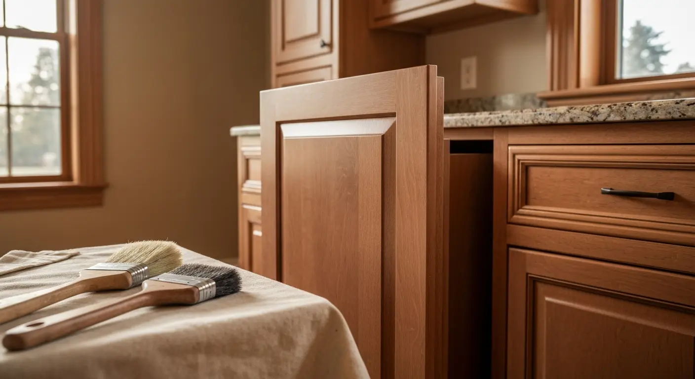 Cabinet refinishing detail
