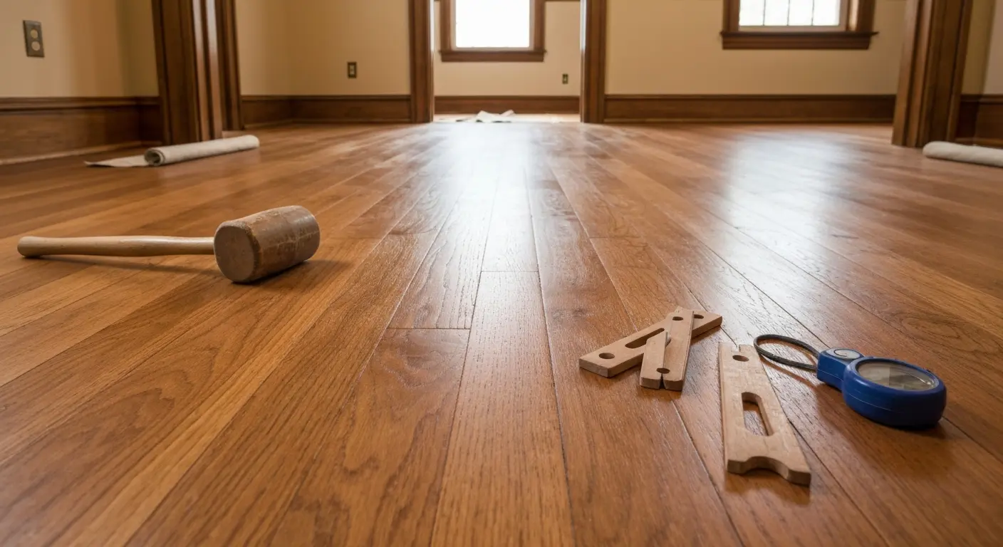Solid hardwood floor installation