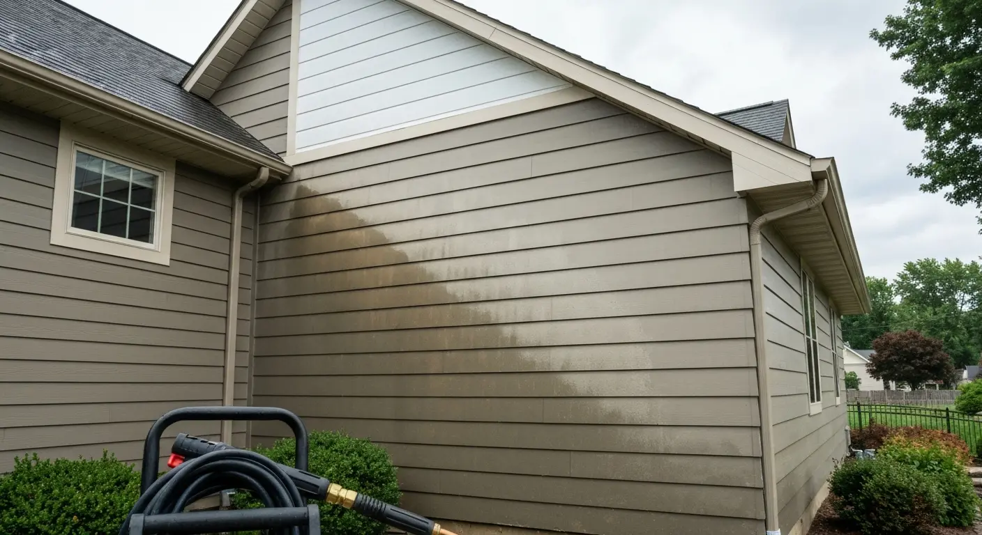 Fiber cement siding pressure washing