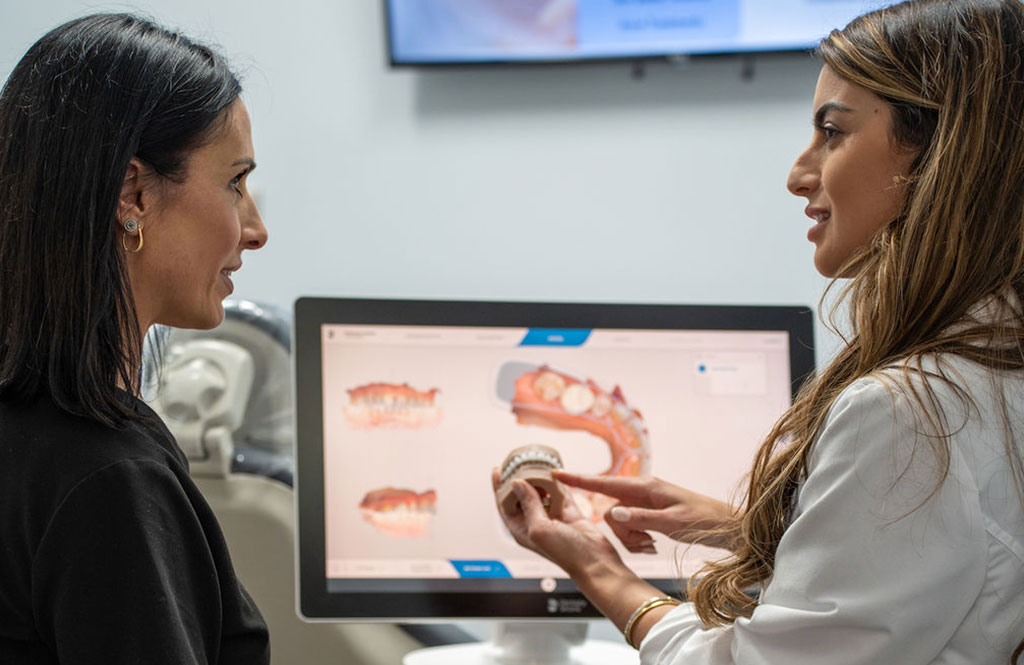 Woman with teeth whitening